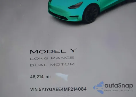 2021 Tesla Model Y Long Range Dual Motor All-Wheel Drive из США, поврежденный, VIN 5YJYGAEE4MF214084